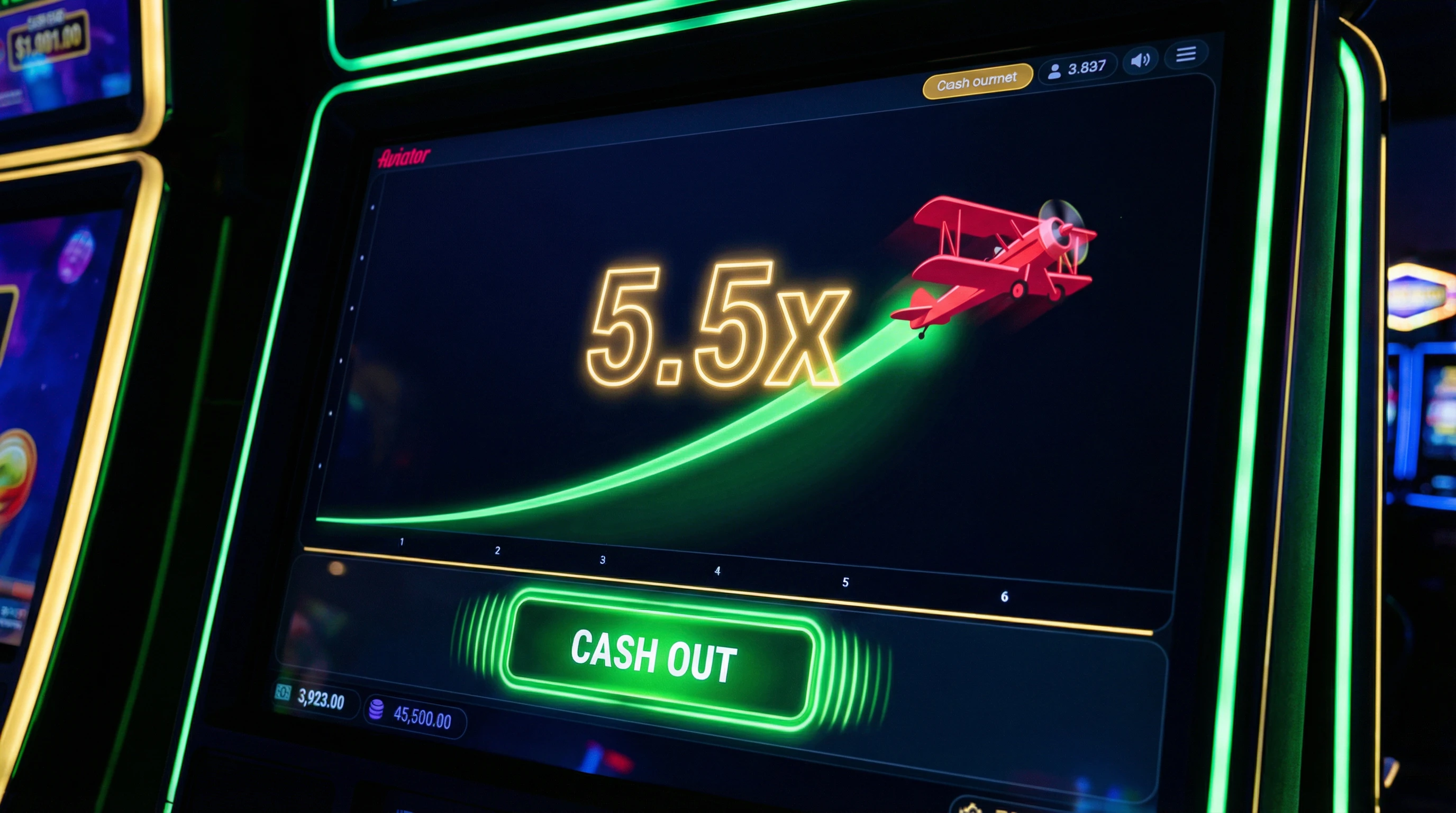 Juego Aviator con avión despegando y multiplicador en Betway Bono